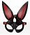 Черно-красная кожаная маска с длинными ушками от Sitabella