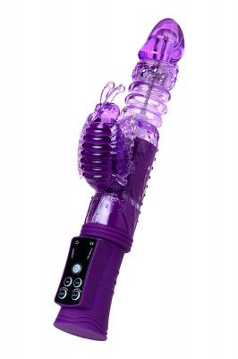 Фиолетовый вибратор-кролик на присоске - 23,5 см. от Штучки-дрючки