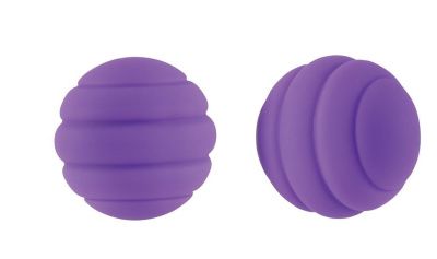 Фиолетовые стальные вагинальные шарики с силиконовым покрытием от NS Novelties