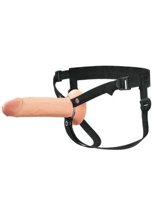 Полый страпон на ремнях 8’’ Hollow Silicone Strap-on от Pipedream