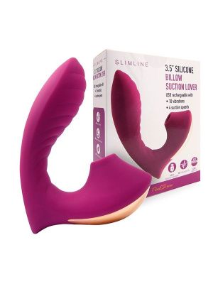 Сливовый вибромассажер с вакуумной стимуляцией клитора от Erokay