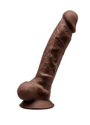 Коричневый фаллоимитатор SILEXD Model 1 с мошонкой - 17,7 см. от Adrien Lastic