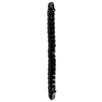 Черный двухголовый фаллоимитатор Basix Rubber Works 18  - 45 см. от Pipedream