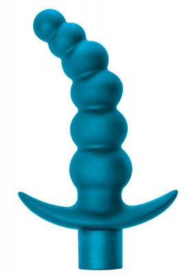 Бирюзовая анальная ёлочка с вибрацией Ecstasy - 14 см. от Lola toys