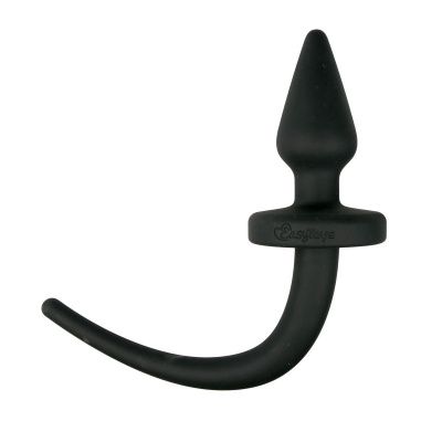 Черная пробка-конус Dog Tail Plug с хвостом от EasyToys