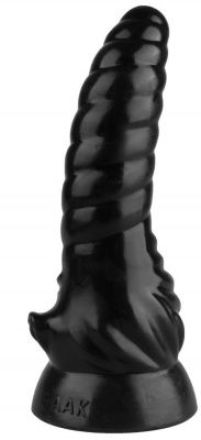 Черная рельефная винтообразная анальная втулка - 20,5 см. от Сумерки богов