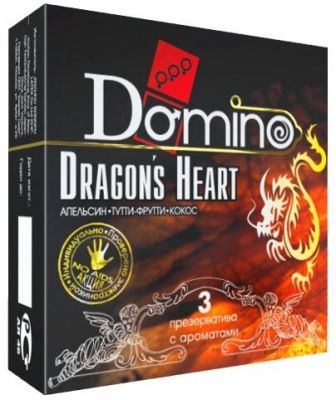 Ароматизированные презервативы Domino Dragon’s Heart  - 3 шт. от Domino