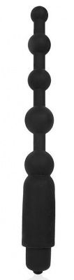 Черный силиконовый анальный вибромассажер-елочка - 18 см. от Bior toys