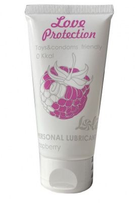 Лубрикант на водной основе с ароматом малины Love Protection Raspberry - 50 мл. от Lola toys