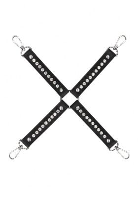 Черный крестообразный фиксатор Diamond Studded Hogtie от Shots Media BV