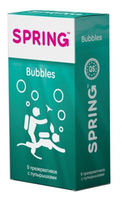 Презервативы SPRING BUBBLES с пупырышками - 9 шт. от SPRING