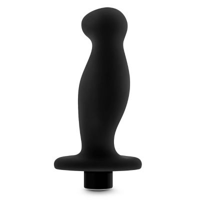 Черный анальный вибромассажёр Silicone Vibrating Prostate Massager 02 - 10,8 см. от Blush Novelties