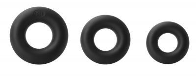 Набор черных колец из мягкого силикона Super Soft Power Rings от NS Novelties