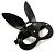 Черная маска  Зайка  с длинными ушками от Crazy Handmade