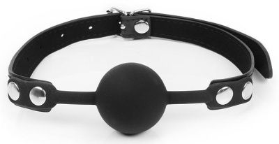 Черный кляп-шарик с регулируемым ремешком от Bior toys