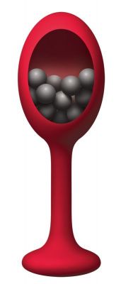 Красная анальная пробка с шариками внутри Rattler - 12,7 см. от NS Novelties
