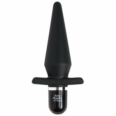 Черная анальная пробка с вибрацией Delicious Fullness Vibrating Butt Plug - 14 см. от Fifty Shades of Grey
