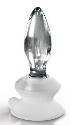 Прозрачная стеклянная пробка Icicles №91 с силиконовой присоской - 10 см. от Pipedream