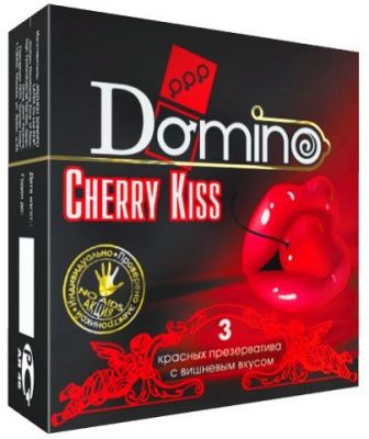 Презервативы Domino Cherry Kiss со вкусом вишни - 3 шт. от Domino