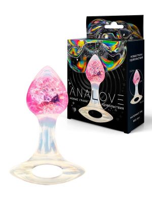 Розоватая анальная пробка с руской - 8,5 см. от AnaLove