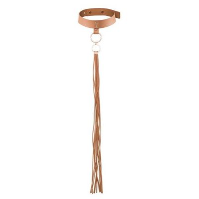 Коричневый ошейник с кистями Tassel Choker от Bijoux Indiscrets