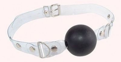 Черный кляп-шарик на прозрачном ремешке от Sitabella