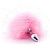 Серебристая анальная пробка с розовым хвостиком от Crazy Handmade