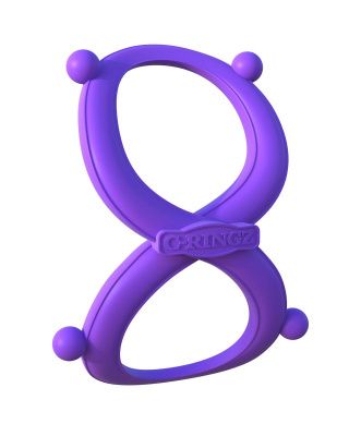 Фиолетовое эрекционное кольцо на пенис и мошонку Infinity Ring от Pipedream