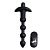 Черные анальные бусы с вибрацией и пультом ДУ 28X Remote Control Vibrating Silicone Anal Beads - 19 см. от XR Brands