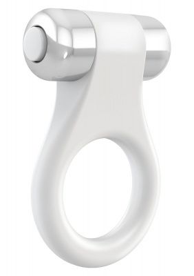 Белое эрекционное кольцо с вибрацией B1 от OVO