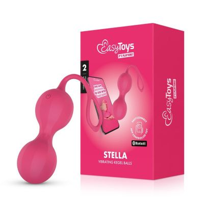 Розовые интерактивные вагинальные виброшарики Stella от Easy toys