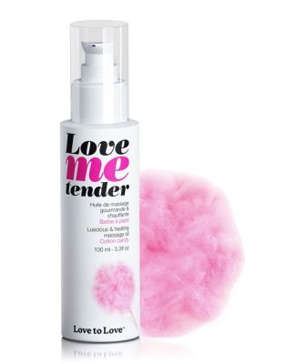 Съедобное согревающее массажное масло Love Me Tender Cotton Candy с ароматом сладкой ваты - 100 мл. от Love to Love