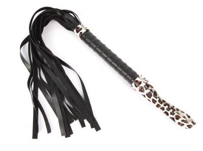 Черный флоггер с черно-леопардовой ручкой Notabu - 49 см. от Bior toys