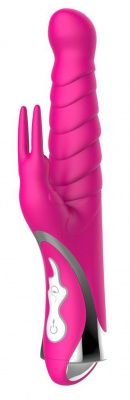 Ярко-розовый вибратор-кролик Ripple Rabbit - 23,5 см. от Chisa