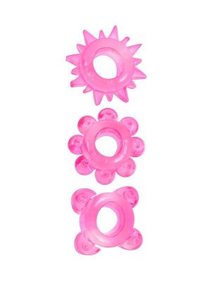 Комплект из 3 розовых эрекционных колец от Erowoman-Eroman
