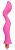 Розовый фантазийный изогнутый вибромассажер - 19 см. от Bior toys