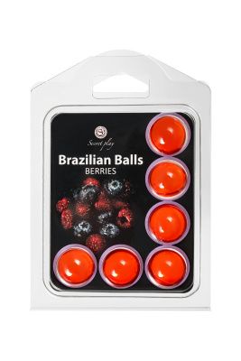 Набор из 6 шариков с массажным маслом Brazilian Balls с ароматом ягод от Secret Play