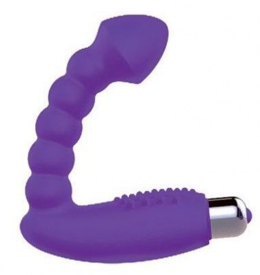 Фиолетовый массажер простаты с вибрацией - 10 см. от Bior toys