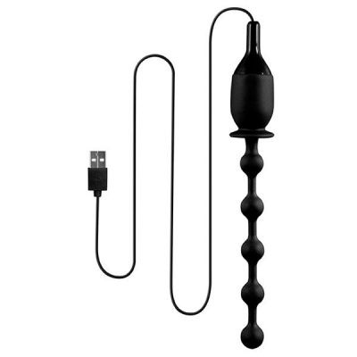 Черная, работающая от USB анальная цепочка с вибрацией 7INCH VIBRATING BUTT BEADS WITH USB PLUG от NMC