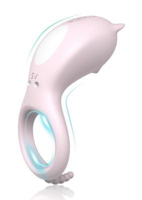 Нежно-розовое эрекционное кольцо CORA с вибрацией от S-HANDE