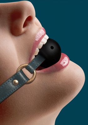 Кляп-шар на зеленых ремешках Breathable Ball Gag от Shots Media BV