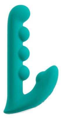 Зеленый вибратор SYLORA Unique Beads Vibrator - 17 см. от Orion
