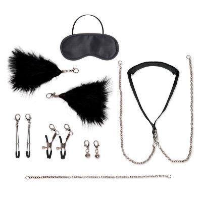 Большой эротический набор из 12 предметов Interchangeable Collar   Nipple Clips Set от Lux Fetish