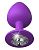 Фиолетовая анальная пробка со стразом Her Little Gem Large Plug - 9,5 см. от Pipedream