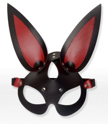 Черно-красная кожаная маска с длинными ушками от Sitabella