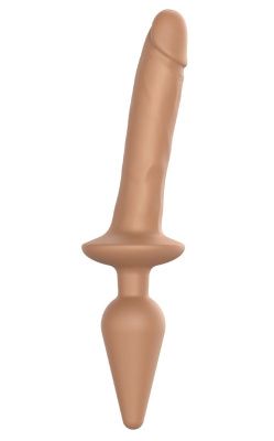 Карамельный двусторонний фаллоимитатор Switch Plug-In Realistic Size S от Strap-on-me
