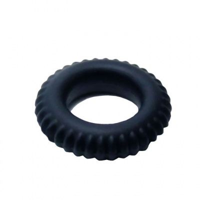 Черное силиконовое эрекционное кольцо-шина Sex Expert от Bior toys