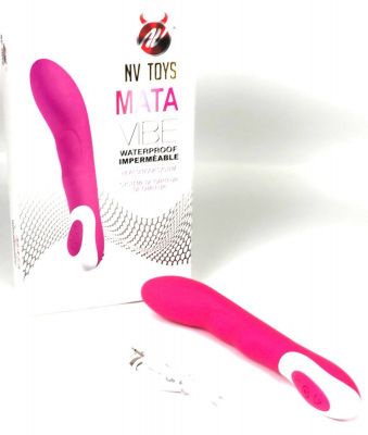 Ярко-розовый перезаряжаемый вибратор Mata - 21 см. от NV Toys