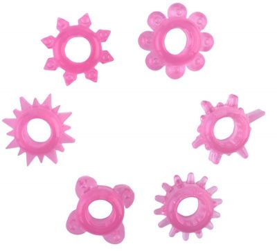 Набор из 6 розовых эрекционных колец от ToyFa