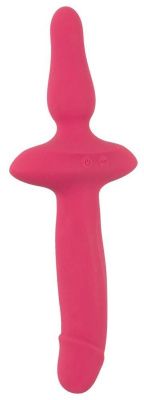 Розовый двусторонний вибратор 2in1 Vibrator   Butt Plug от Orion